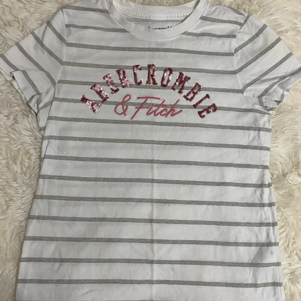 Abercrombie kids striped embroidery shirt